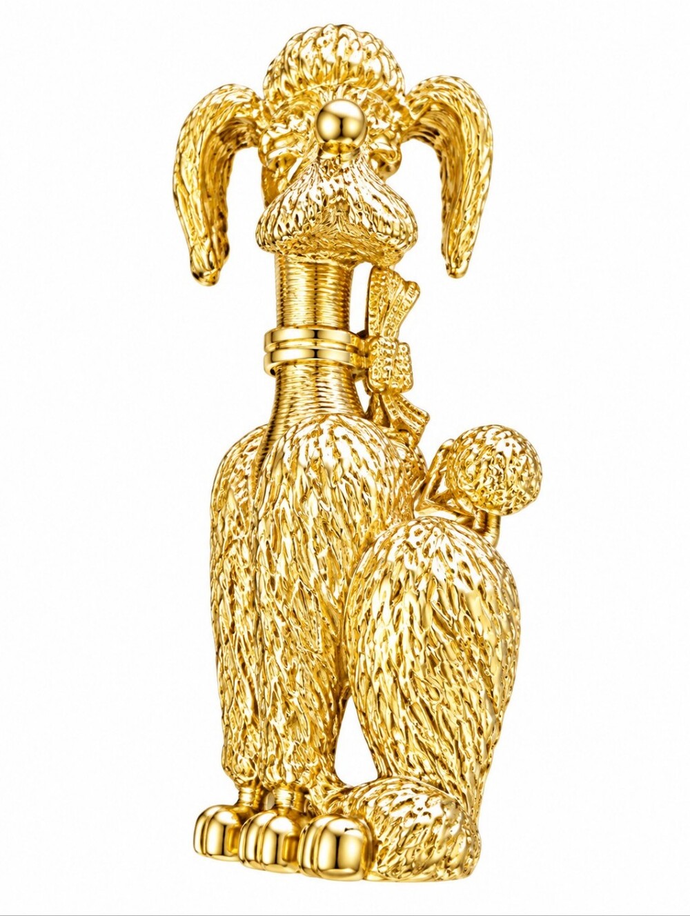 Gold Poodle Dog Figural Brooch